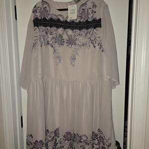 ASOS Lavender and Black Embroidered Dress